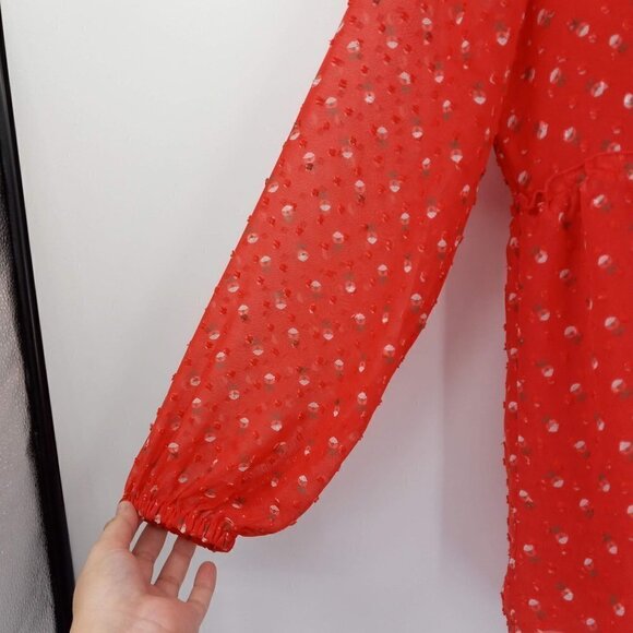 Matilda Jane Must Be Love Top Coral Women's M Swiss Dot Preppy Spring Summer - Picture 5 of 9